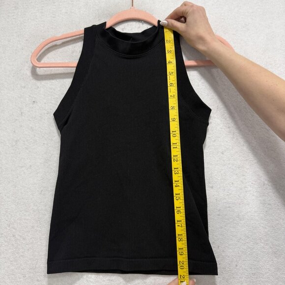Athleta Tank Top Womens XS Black Mock Neck Ribbed Sleeveless Athletic Workout - Picture 4 of 6